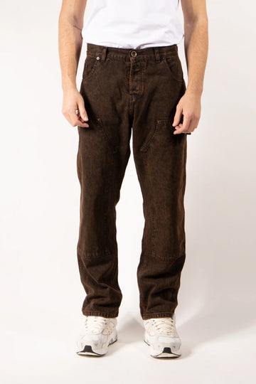 JEANS GAVROCHE WORK MARRONE CON DETTAGLI UTILITY