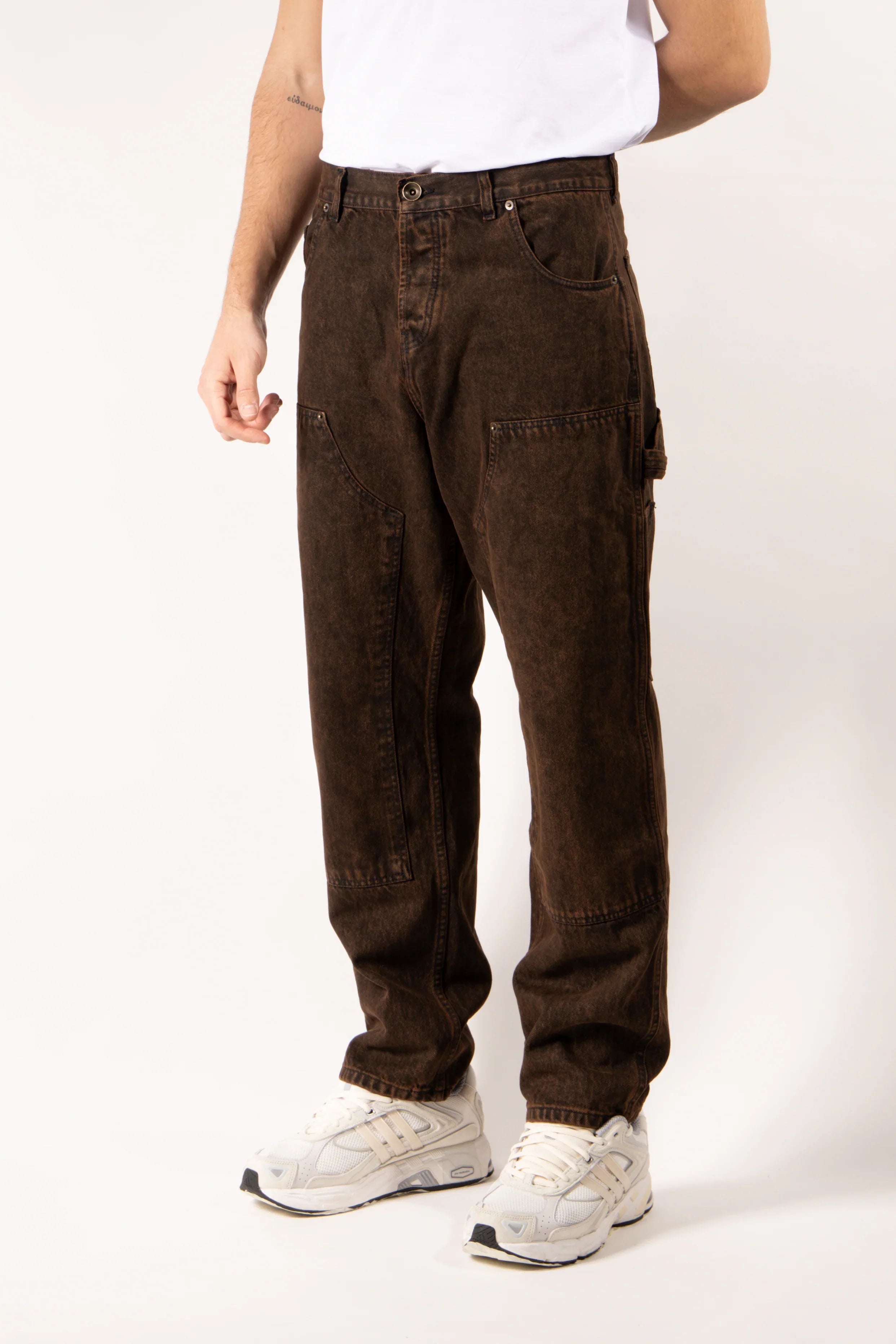 JEANS GAVROCHE WORK MARRONE CON DETTAGLI UTILITY
