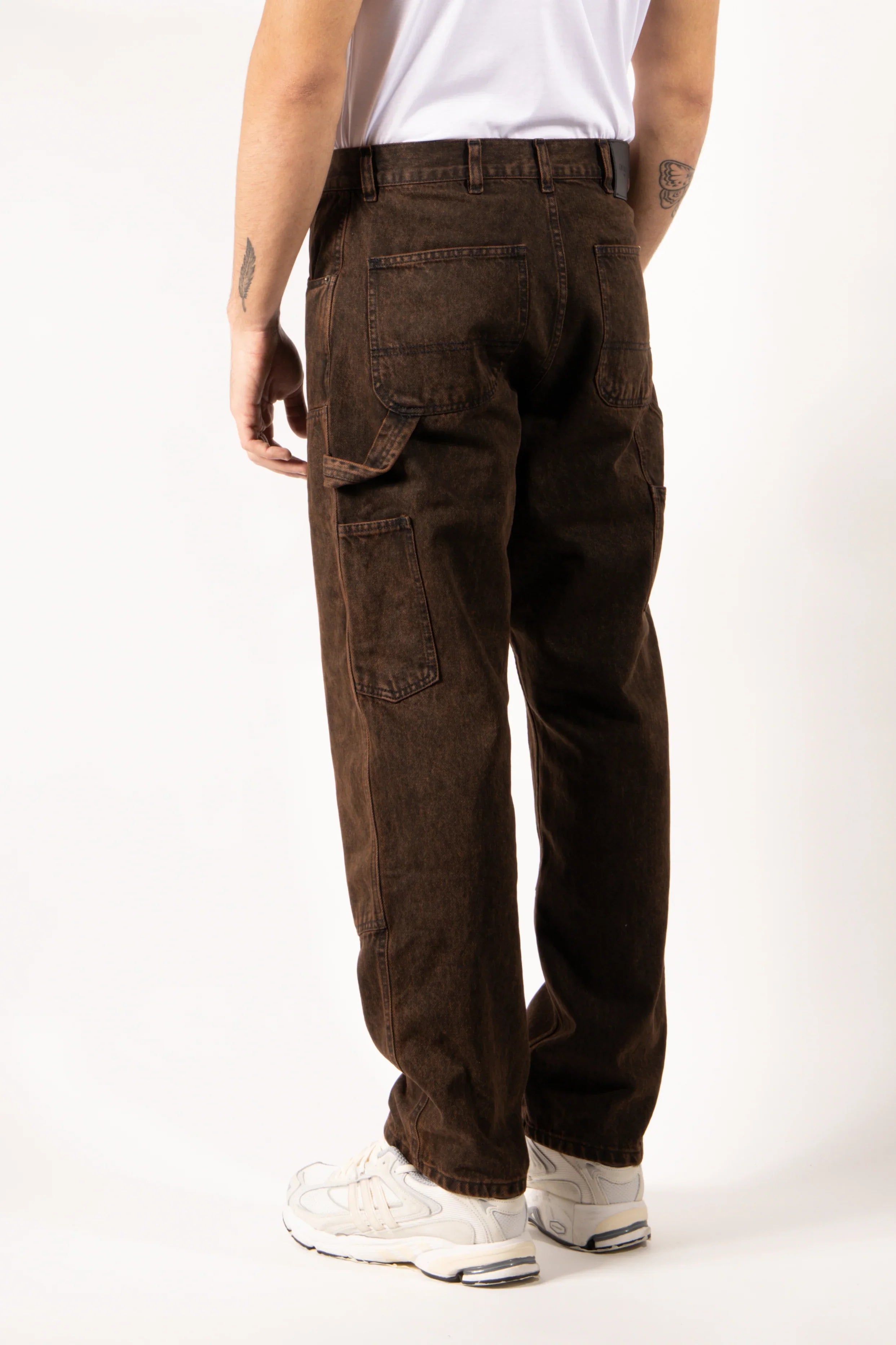 JEANS GAVROCHE WORK MARRONE CON DETTAGLI UTILITY